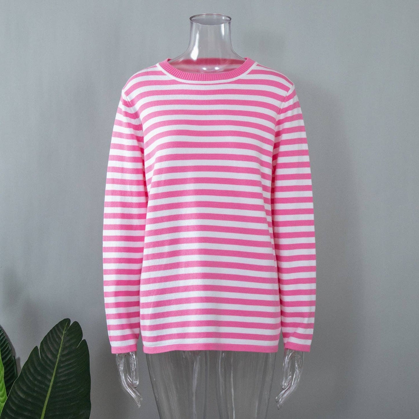 Round Collar Stripe Vintage Sweater DPS2717