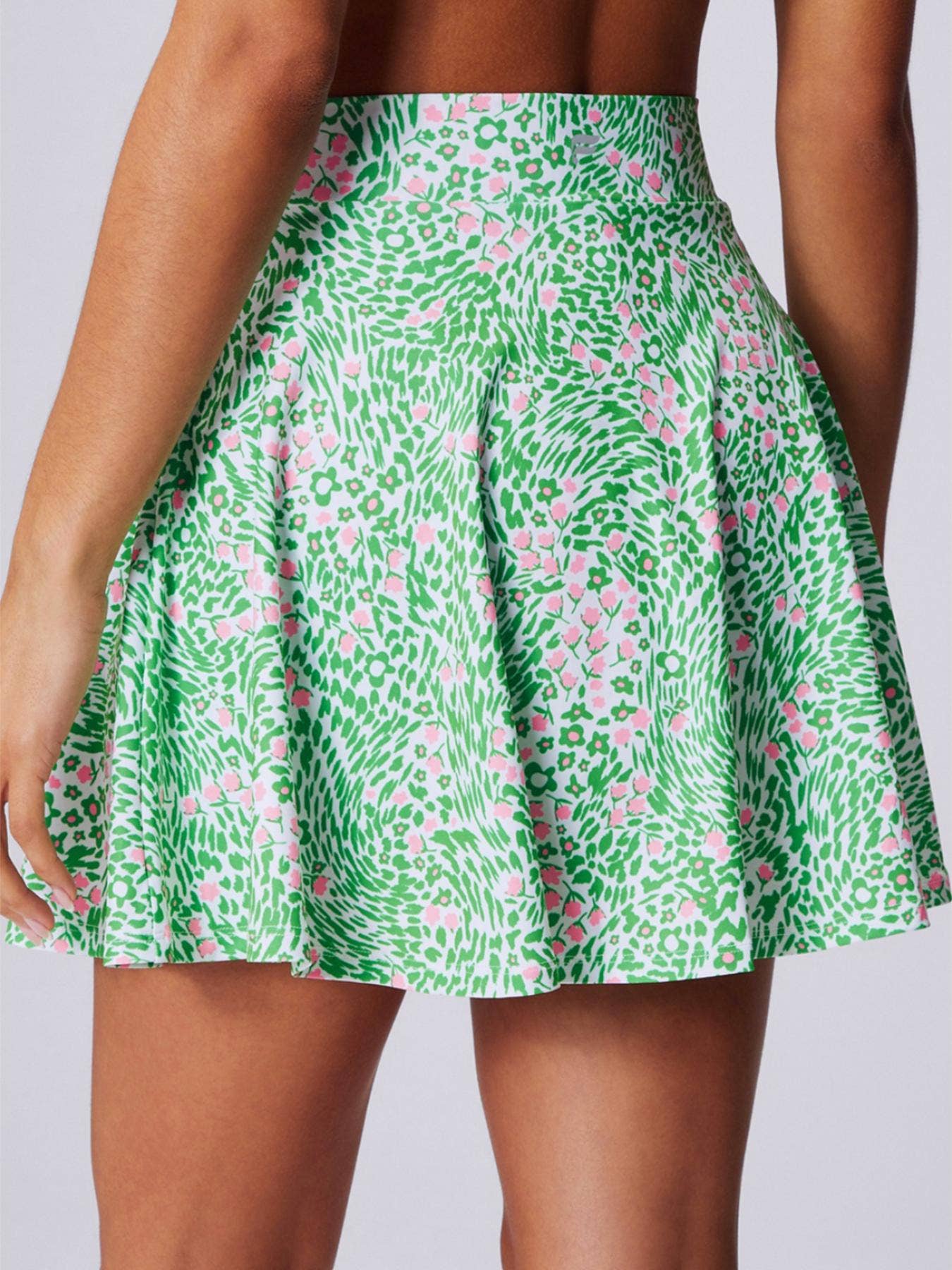 Floral abstract print athletic skirt tennis skort