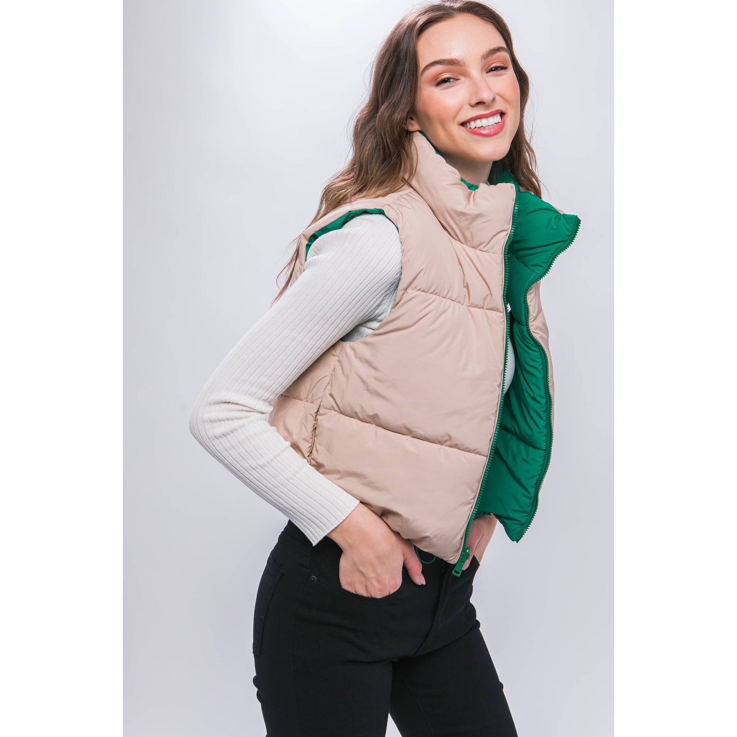 Reversible Vest- Green, Coral or Blue