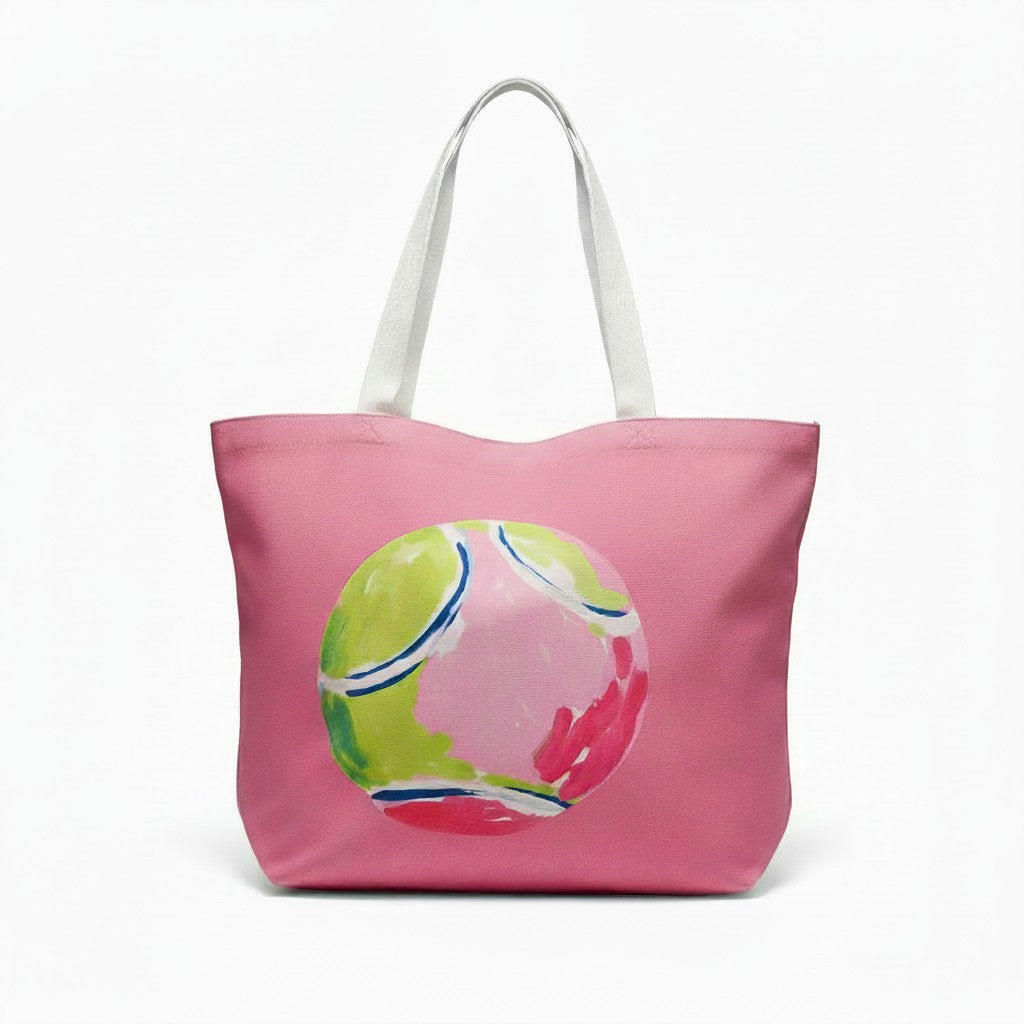 Oversize Duffle- Pink/ with watercolor tennis ball