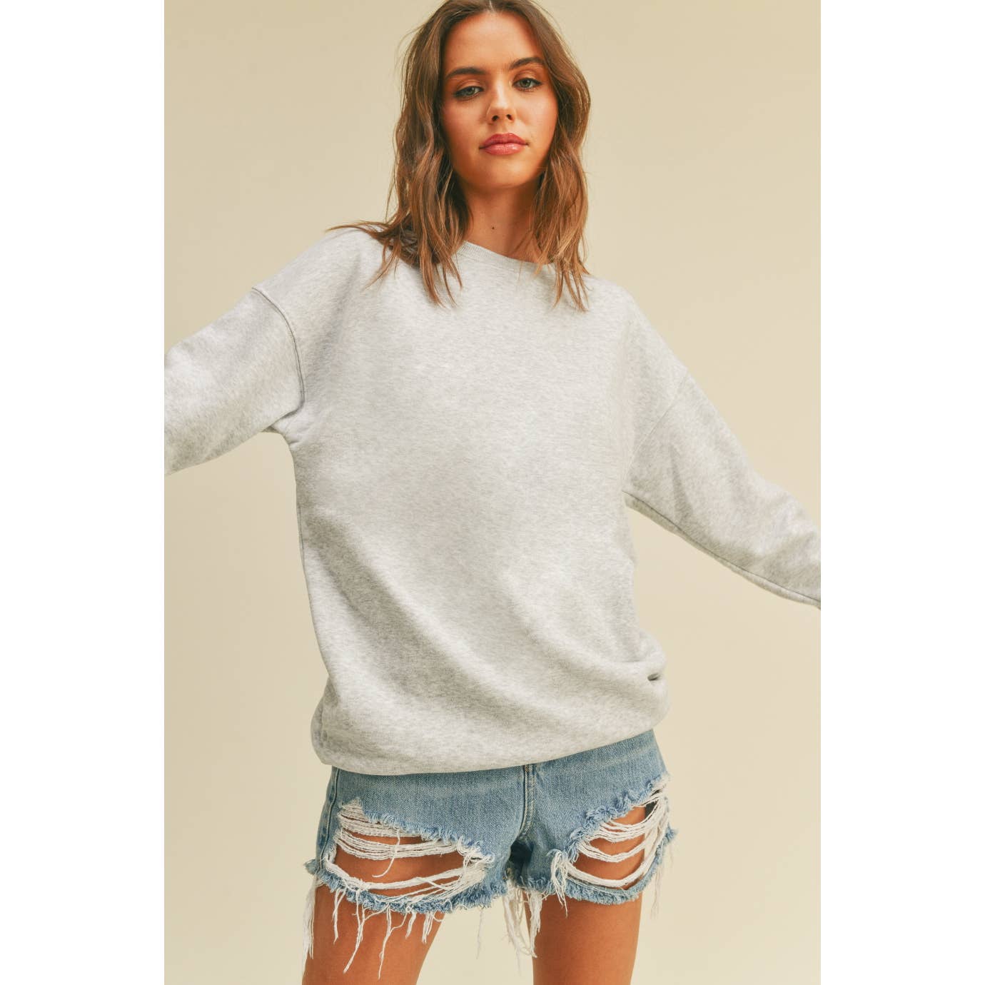 "I'm nicer after tennis"-Sweatshirt- Light tan