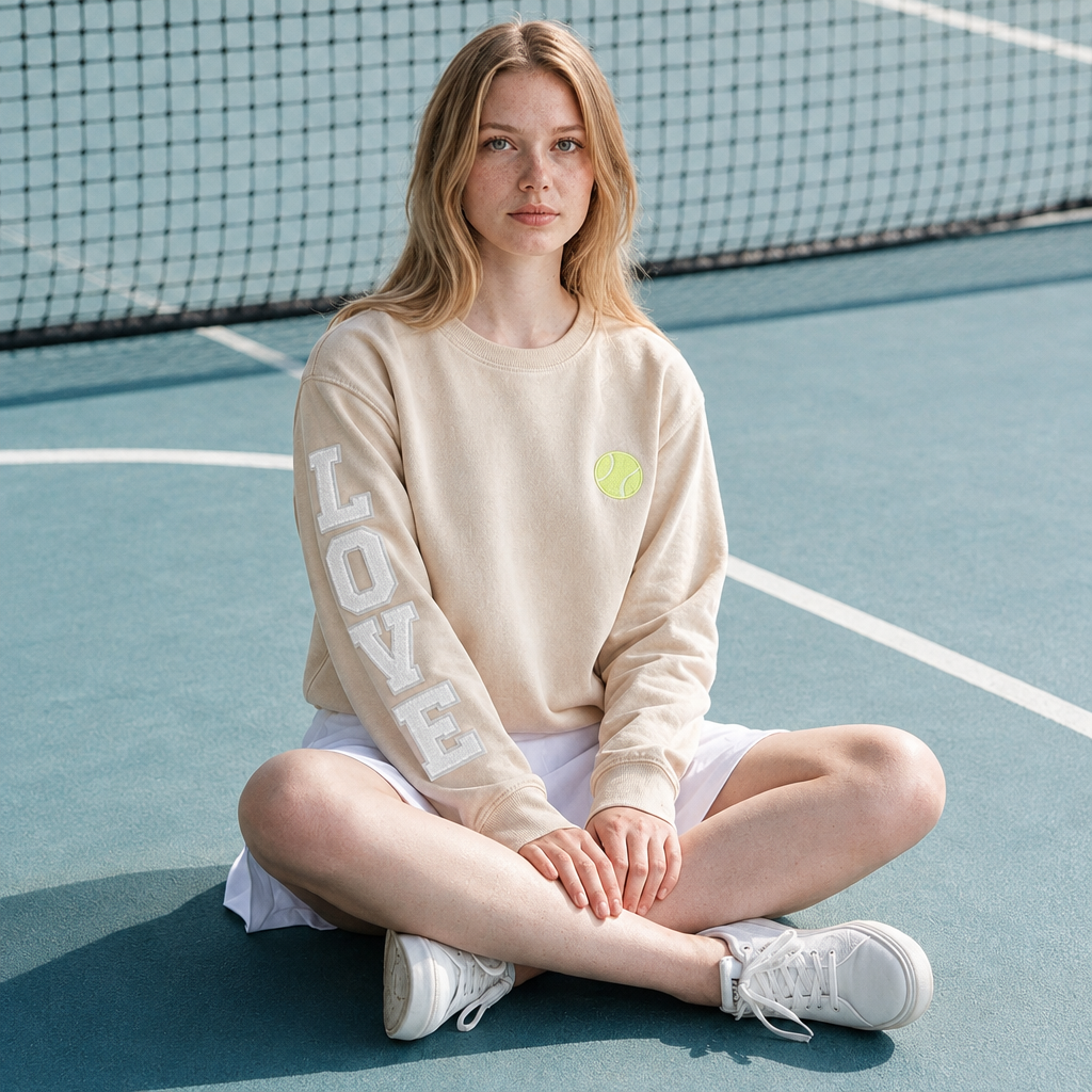 Tan- Sweatshirt-LOVE sleeve
