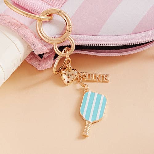 Sports Pickleball Enamel Bag Charm And Keychain