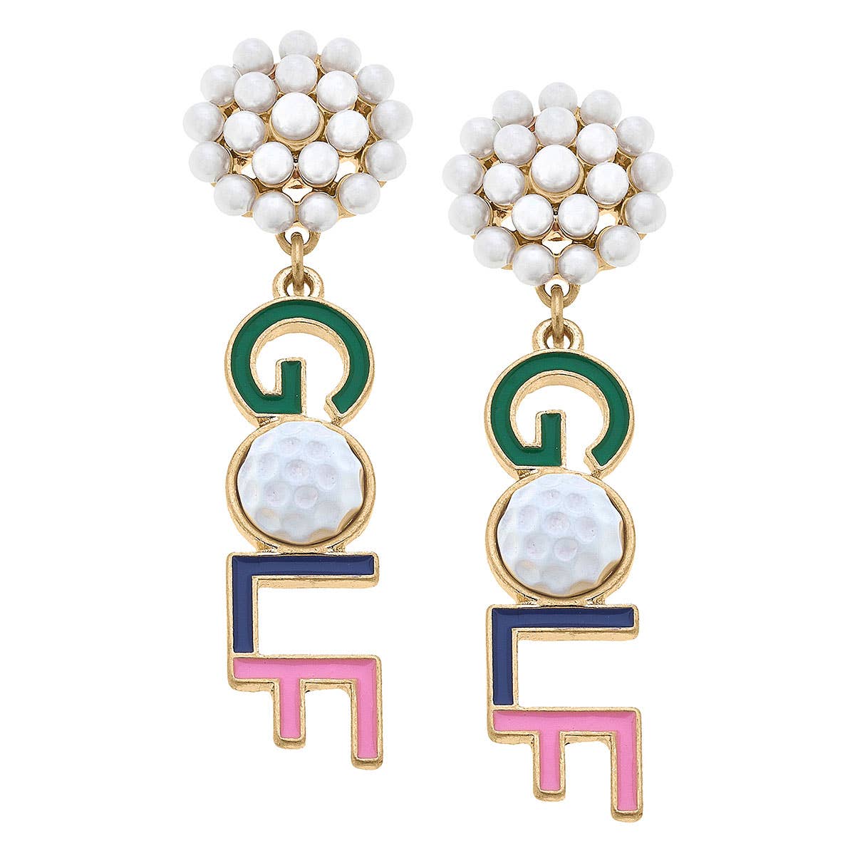 Earrings- GOLF Enamel Earrings in Multi