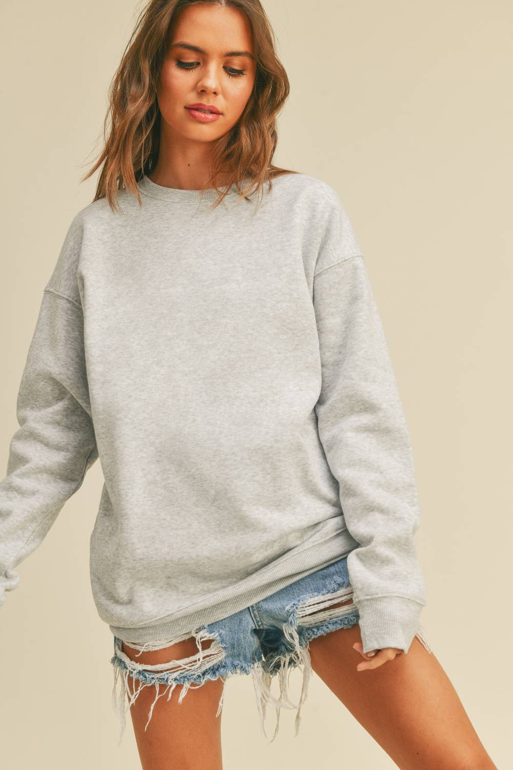 "I'm nicer after tennis"-Sweatshirt- Light tan