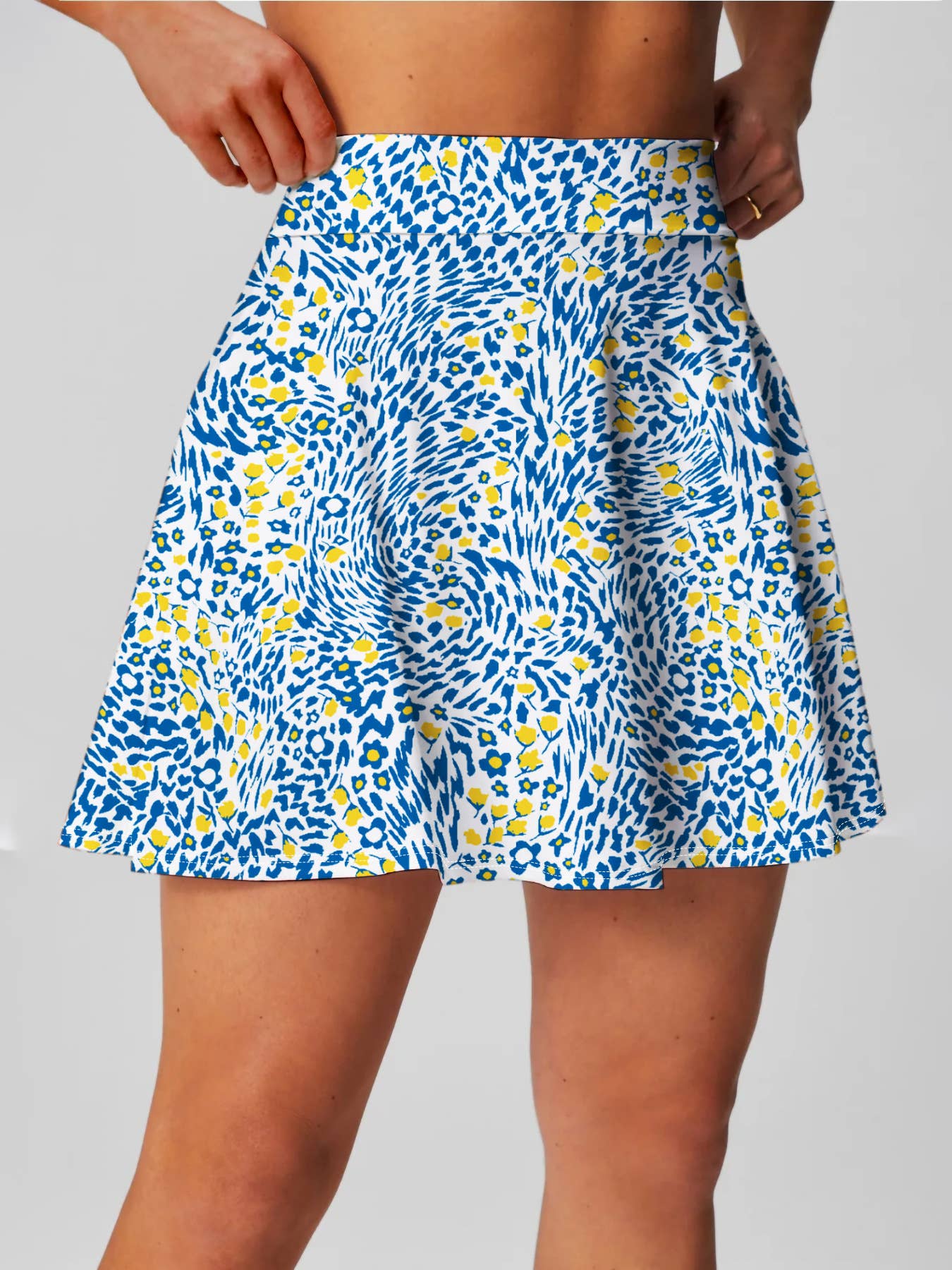 Floral abstract print athletic skirt tennis skort