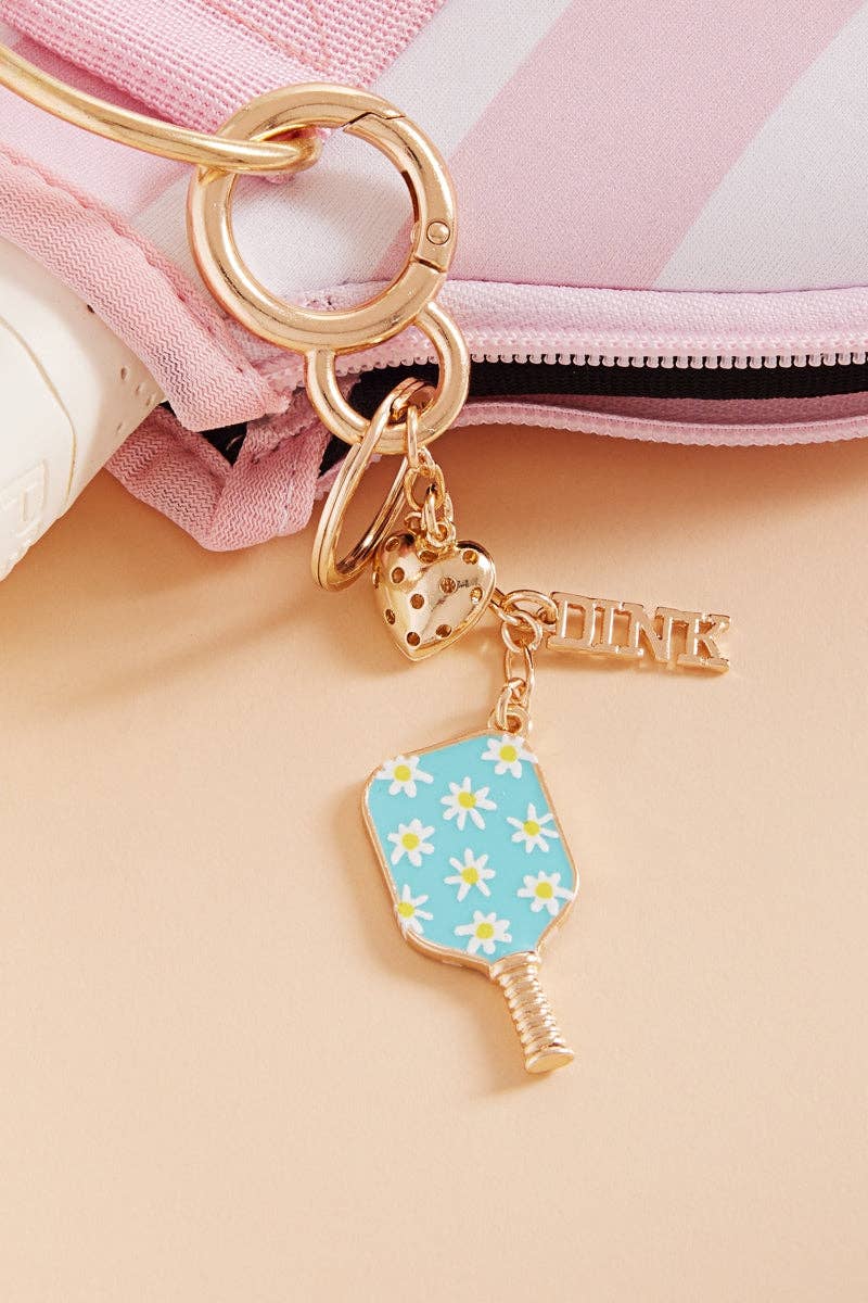 Sports Pickleball Enamel Bag Charm And Keychain