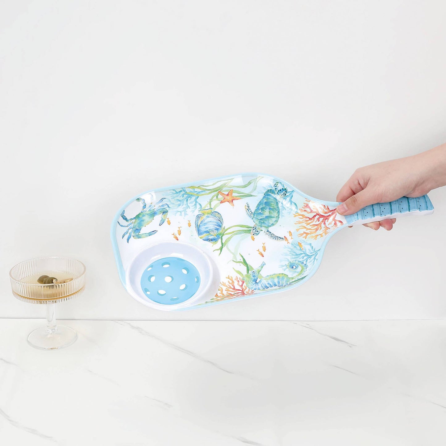 Serenade 15 3/4" Melamine Paddle Chip & Dip Tray