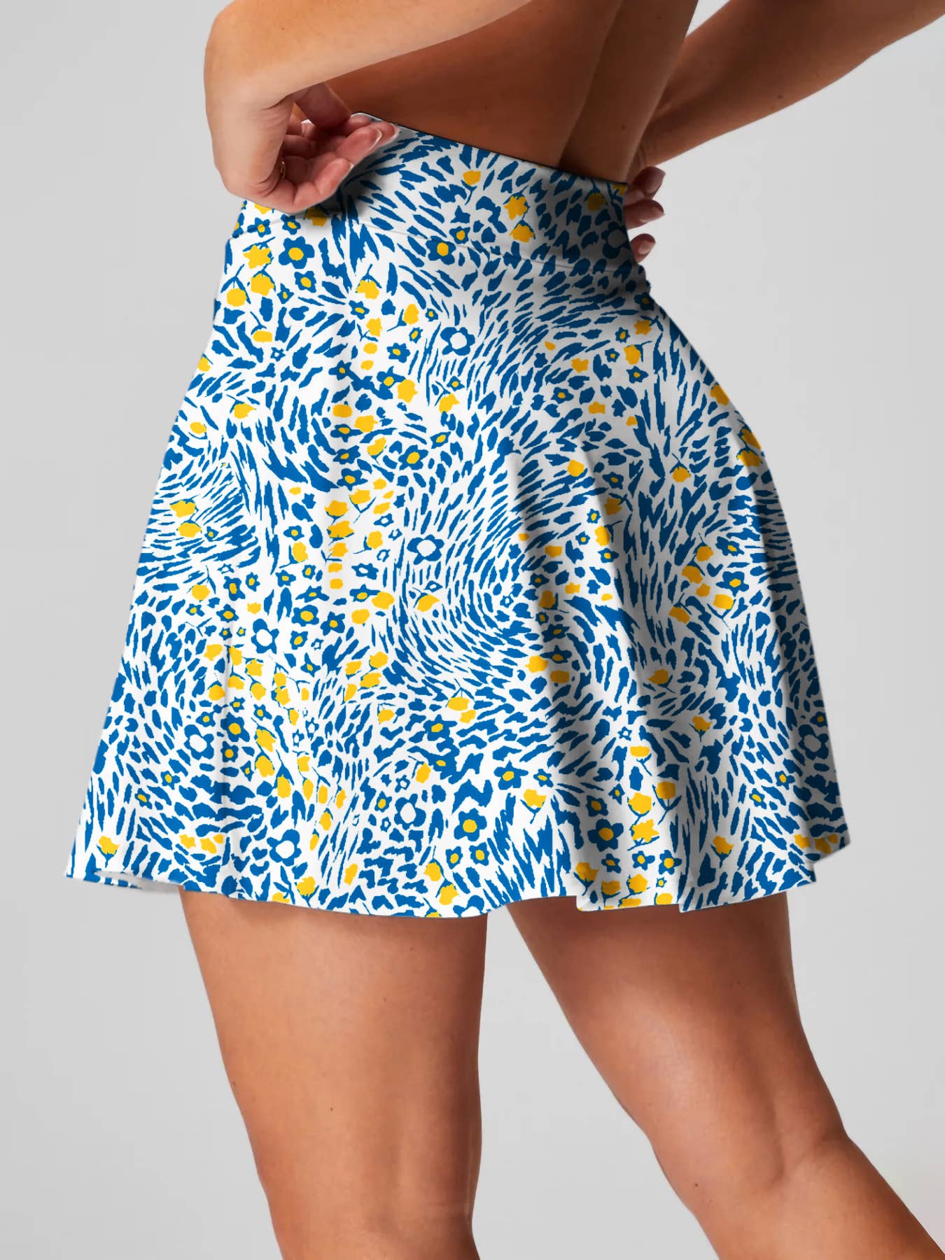 Floral abstract print athletic skirt tennis skort