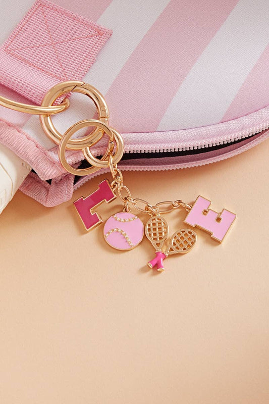 Sports Love Tennis Icons Bag Charm And Keychain