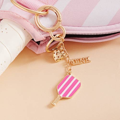 Sports Pickleball Enamel Bag Charm And Keychain