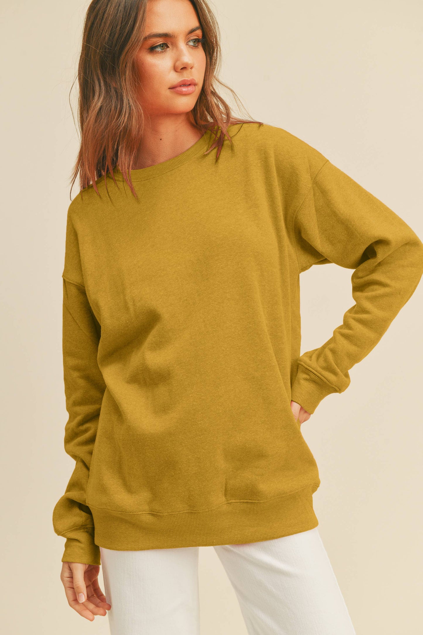 "I'm nicer after tennis"-Sweatshirt- Light tan