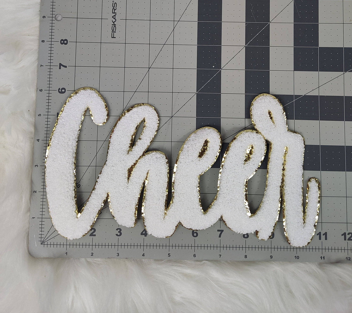 Large Cursive Cheer Chenille Iron-on Patch