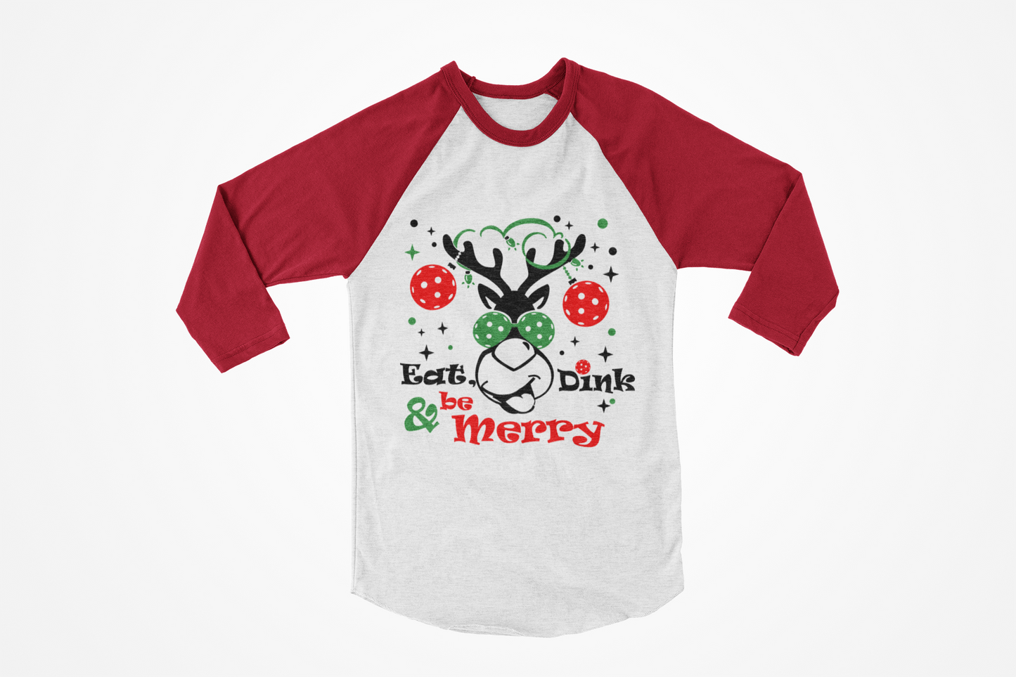 Pickleball- Christmas Eat Dink and be Merry Red