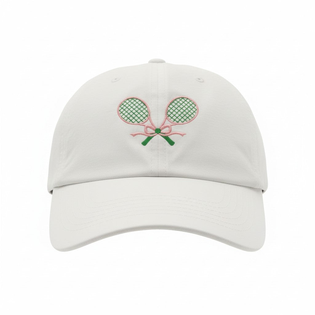 Ponytail hat- Crossed Racquets