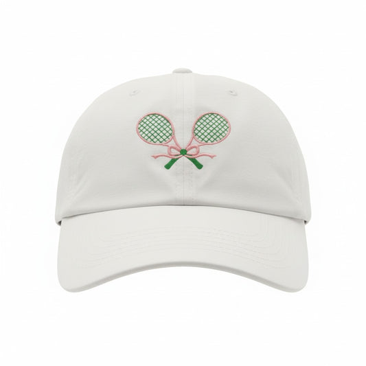 Ponytail hat- Crossed Racquets
