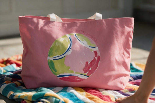 Oversize Duffle- Pink/ with watercolor tennis ball