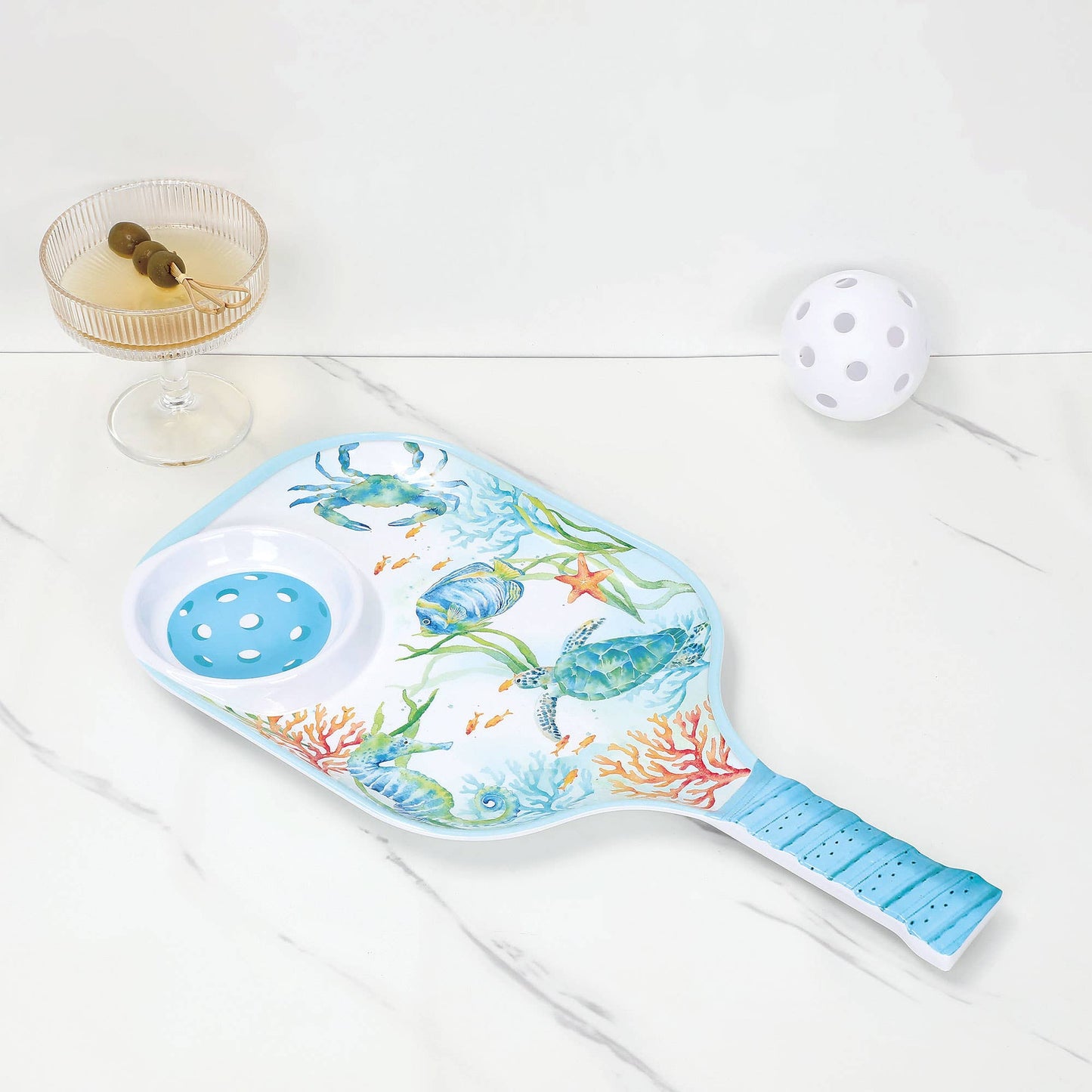 Serenade 15 3/4" Melamine Paddle Chip & Dip Tray