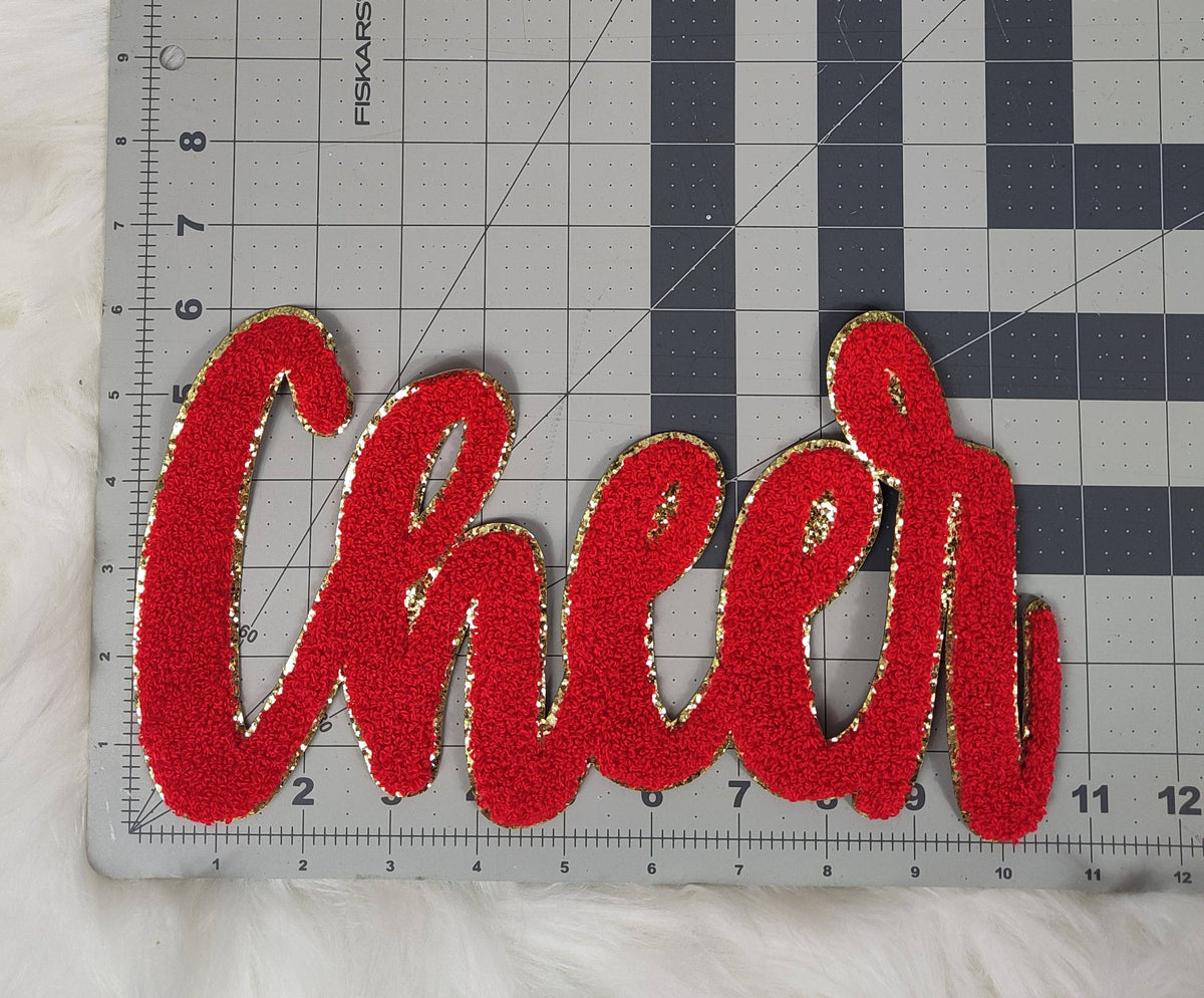 Large Cursive Cheer Chenille Iron-on Patch
