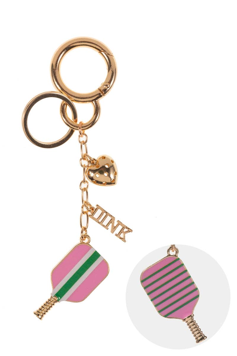 Sports Pickleball Enamel Bag Charm And Keychain