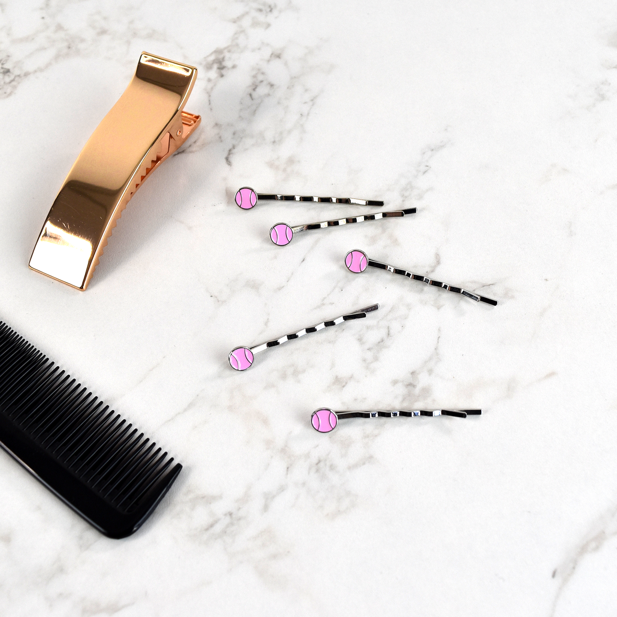 Tennis Hair Pins (5-Pack) - Pink