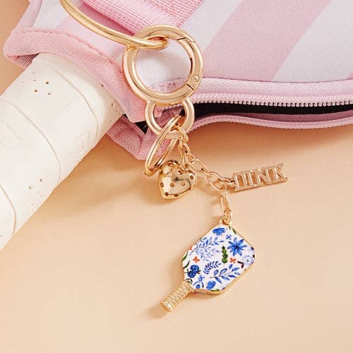 Sports Pickleball Enamel Bag Charm And Keychain