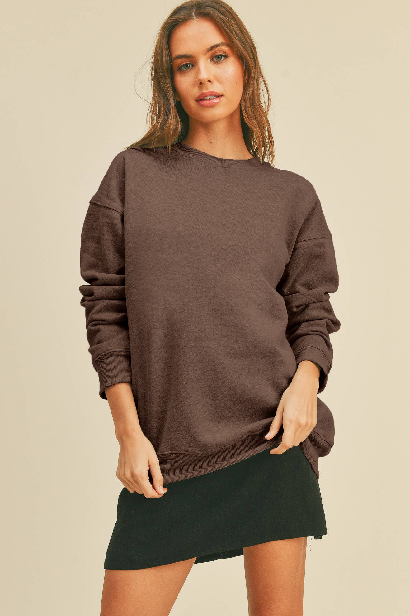 "I'm nicer after tennis"-Sweatshirt- Light tan