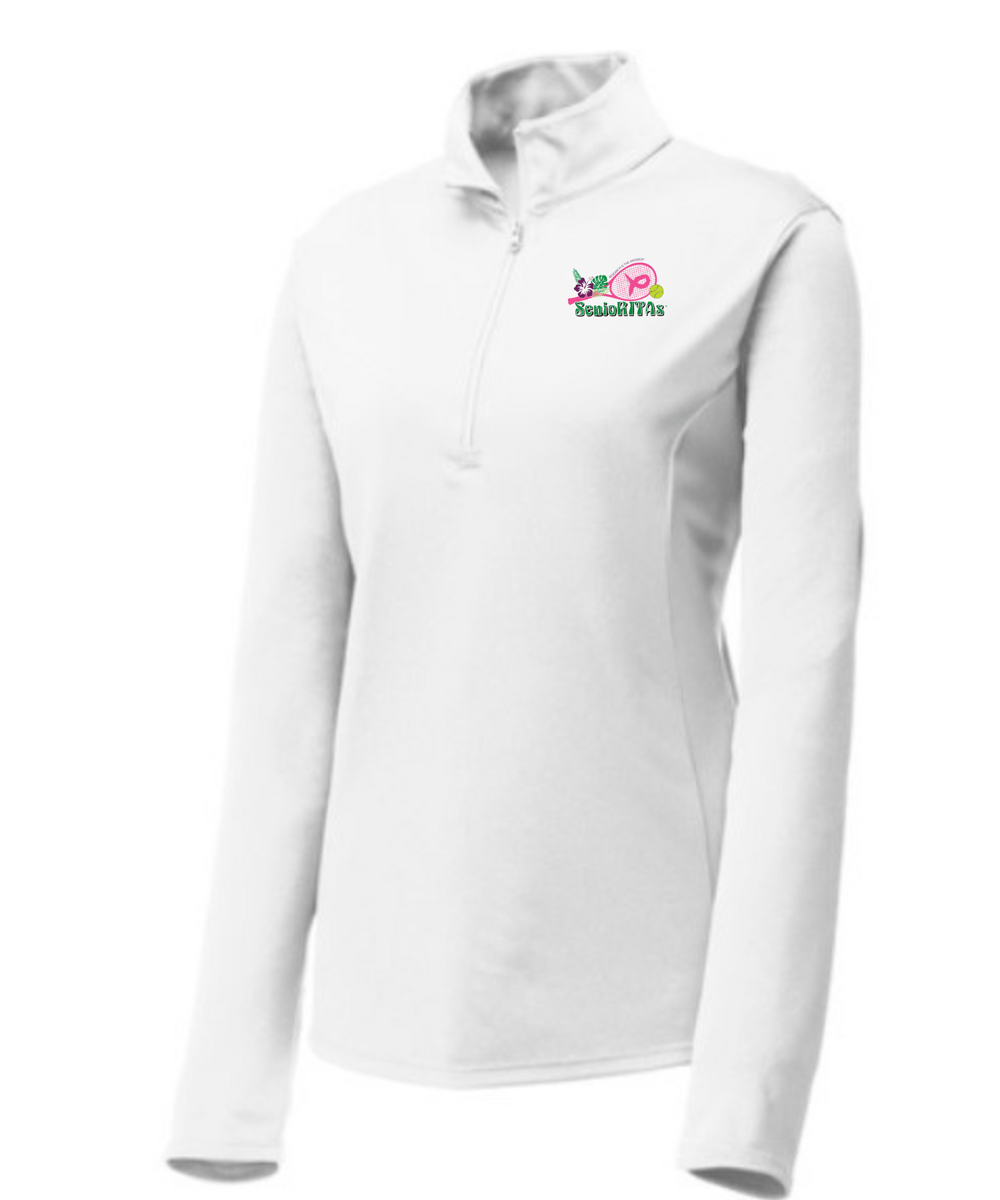 SenioRitas-Long sleeve light weight zip w/ pocket logo