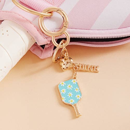 Sports Pickleball Enamel Bag Charm And Keychain