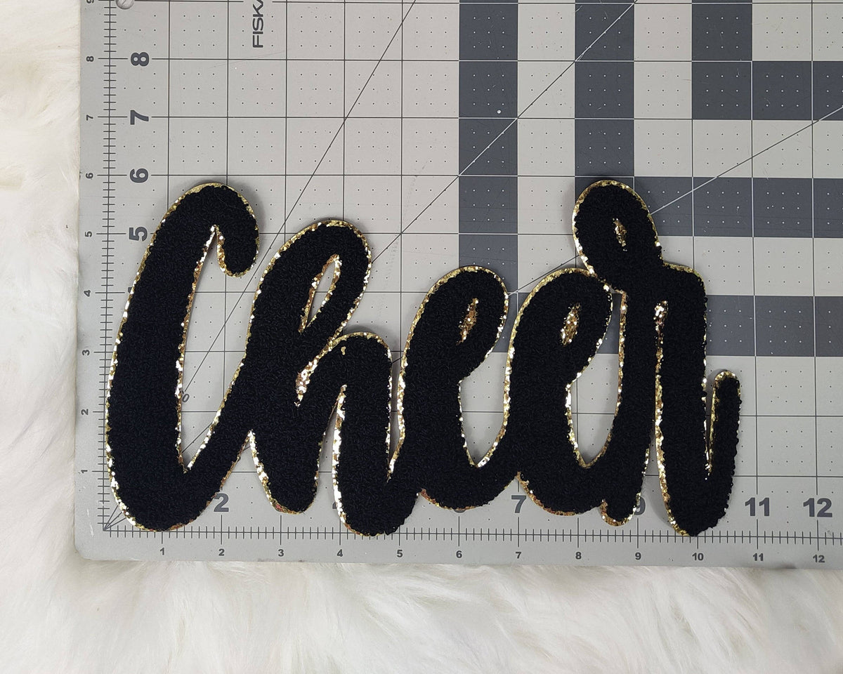 Large Cursive Cheer Chenille Iron-on Patch