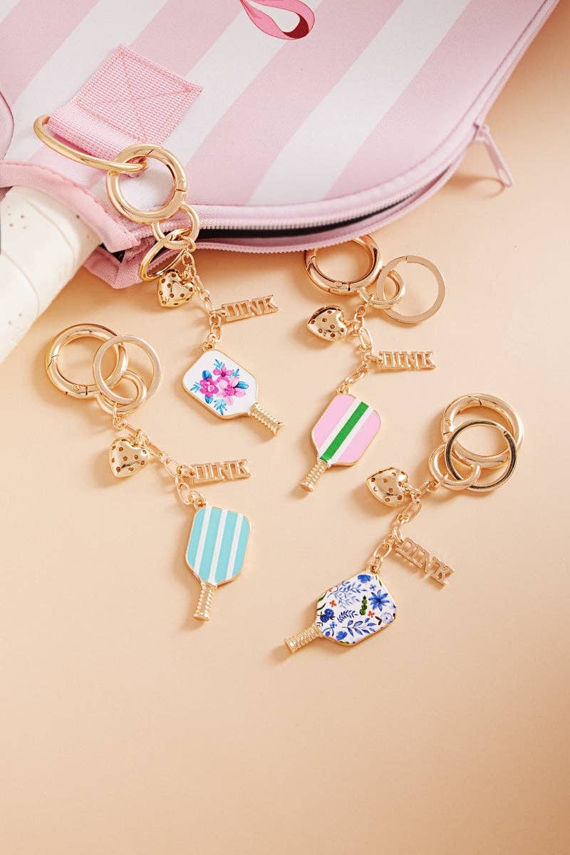 Sports Pickleball Enamel Bag Charm And Keychain
