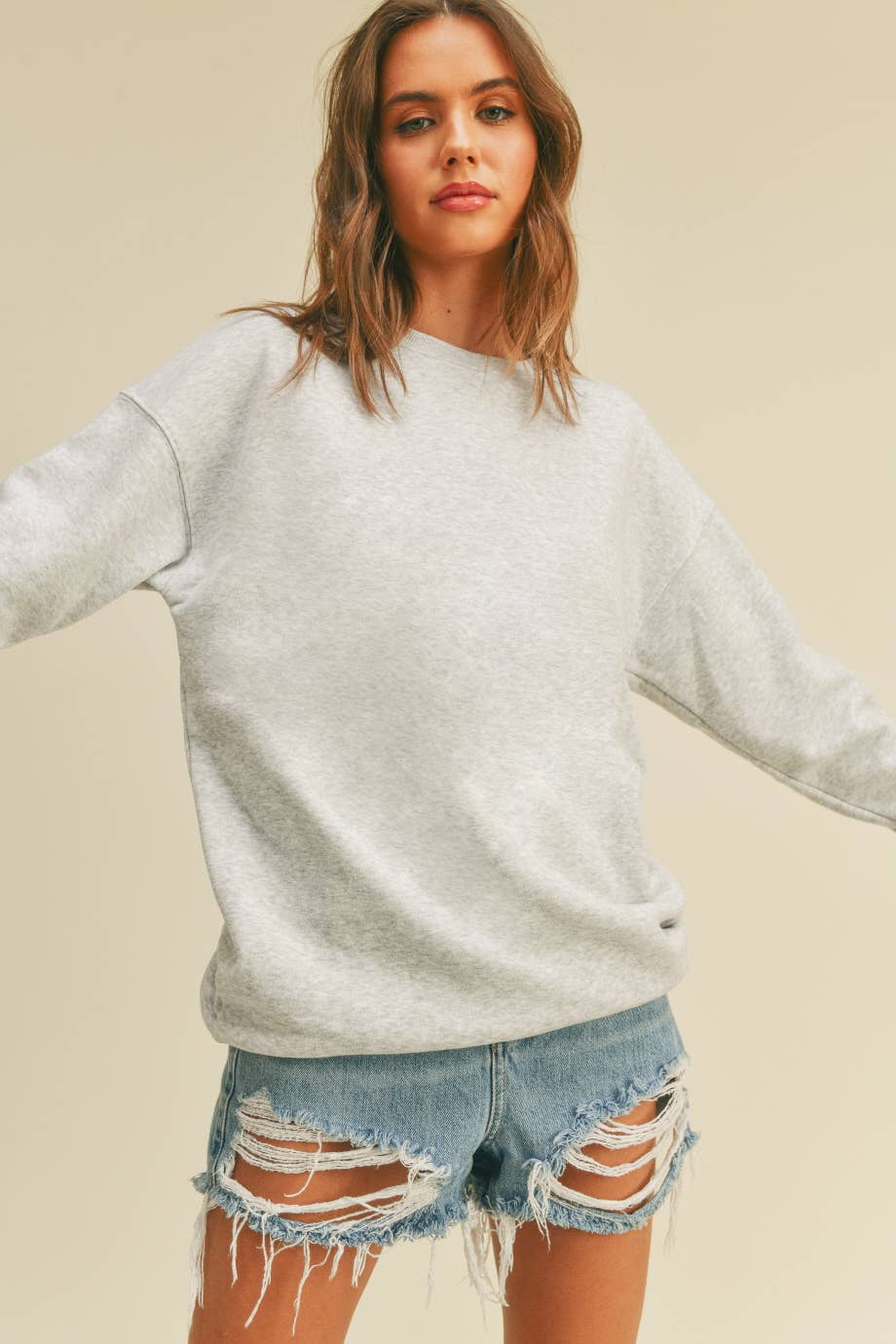 "I'm nicer after tennis"-Sweatshirt- Light tan
