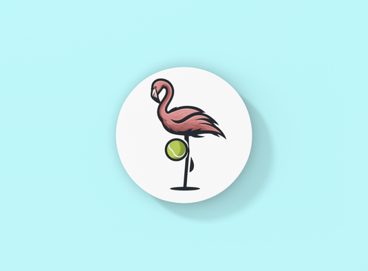 Car Coaster- Tennis Flamingo