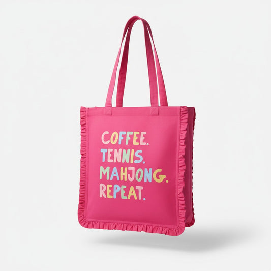 Ruffle Canvas Tote Bag | Summer Colored Tote | Unbranded