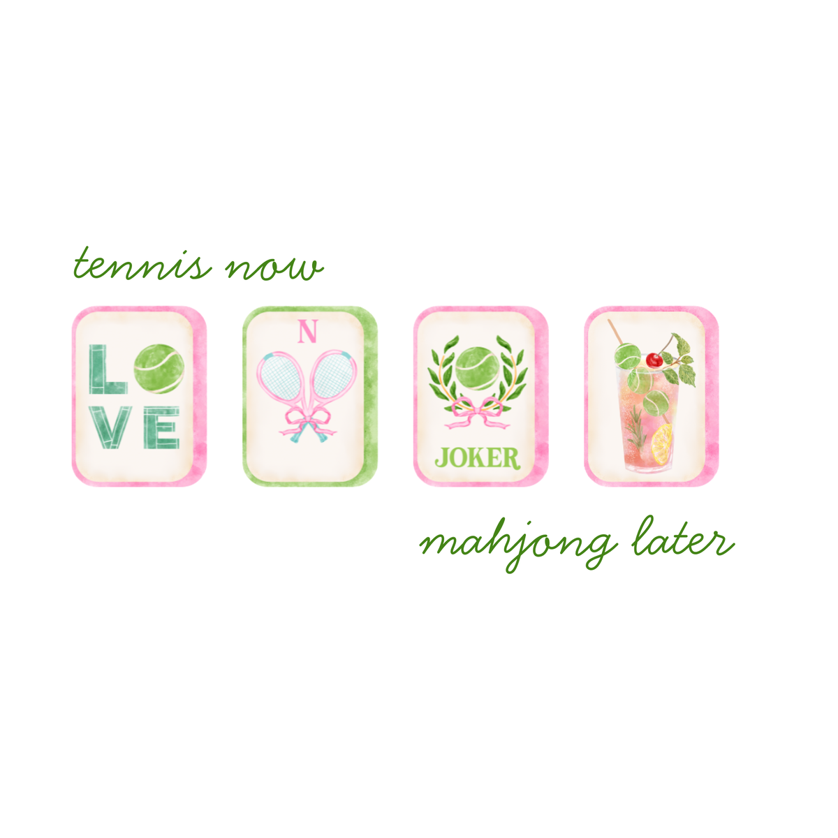 Vneck- Tennis Now Mahjong Later